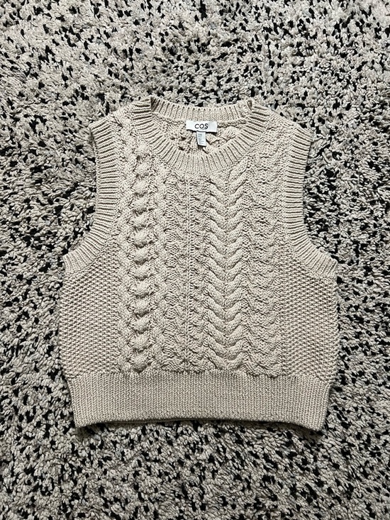 COS Sweaters - COS Sweater Vest Chunky Cableknit Beige Women’s Size XS